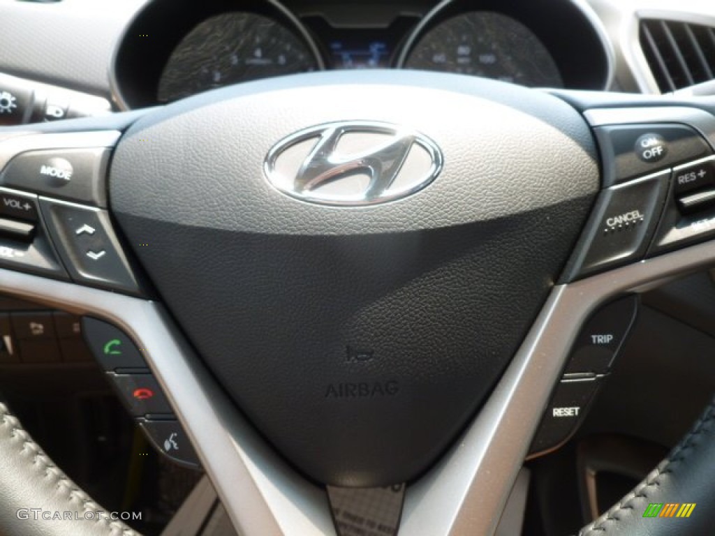 2012 Hyundai Veloster Standard Veloster Model Gray Steering Wheel Photo #66981232