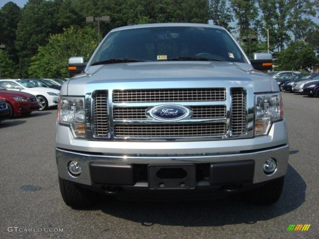 2010 F150 Lariat SuperCab 4x4 - Ingot Silver Metallic / Black photo #7