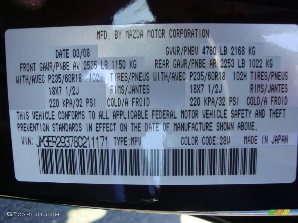 2008 CX-7 Grand Touring - Black Cherry Mica / Sand photo #25