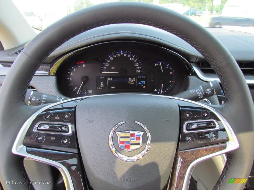 2013 Cadillac XTS Luxury AWD Medium Titanium/Jet Black Steering Wheel Photo #66982438