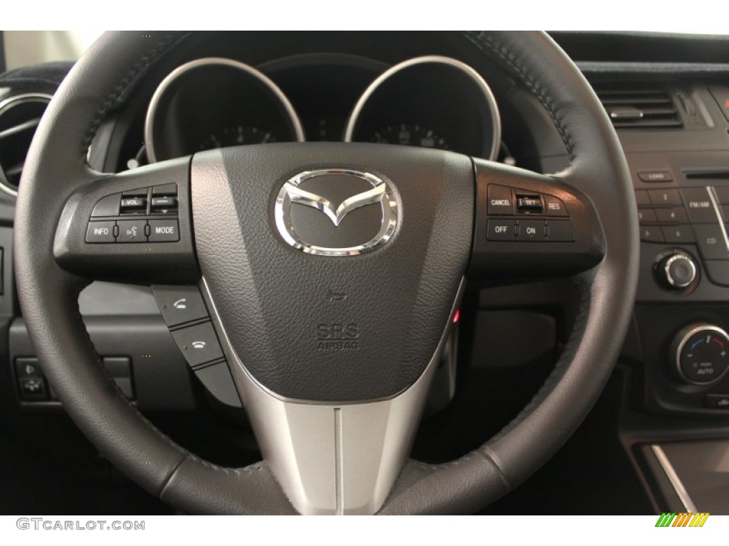 2012 Mazda MAZDA5 Grand Touring Black Steering Wheel Photo #66985162