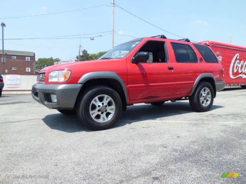 2001 Pathfinder SE 4x4 - Crimson Blaze Red / Charcoal photo #3