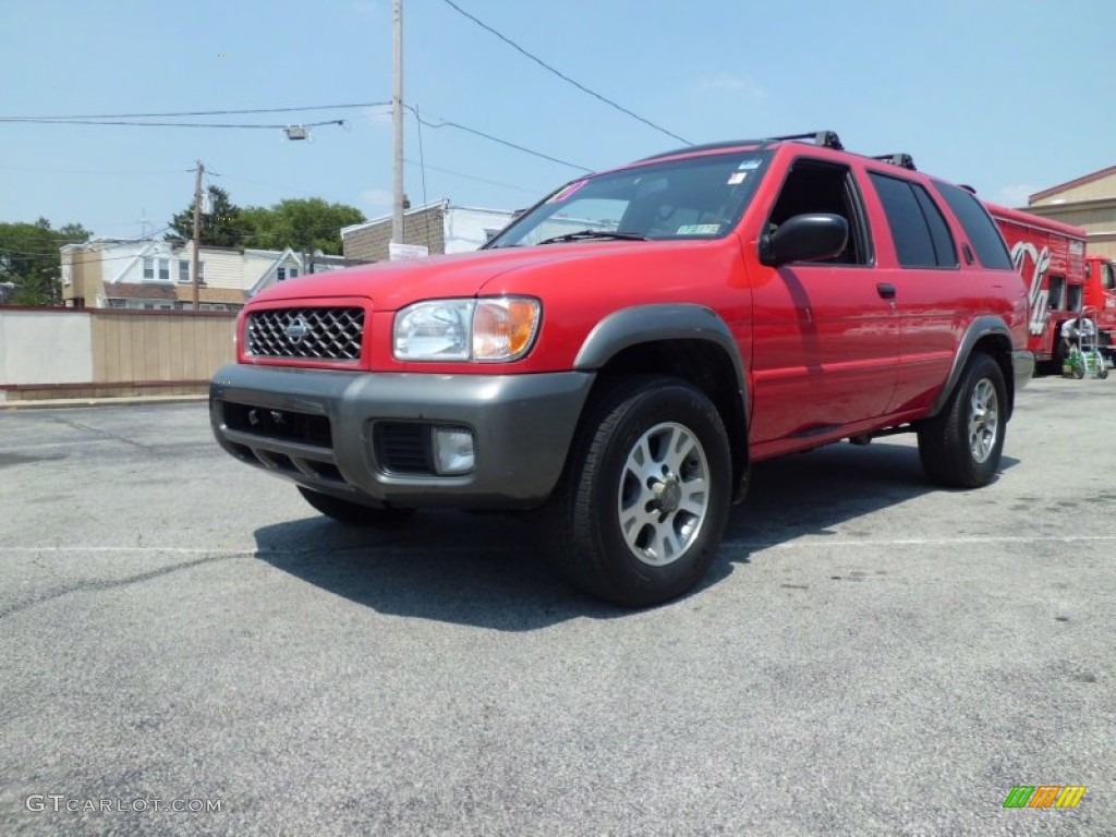 2001 Pathfinder SE 4x4 - Crimson Blaze Red / Charcoal photo #4