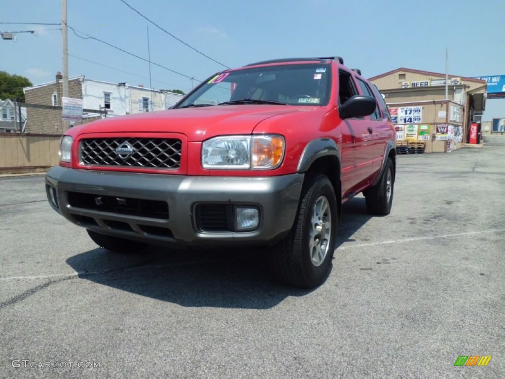 2001 Pathfinder SE 4x4 - Crimson Blaze Red / Charcoal photo #5