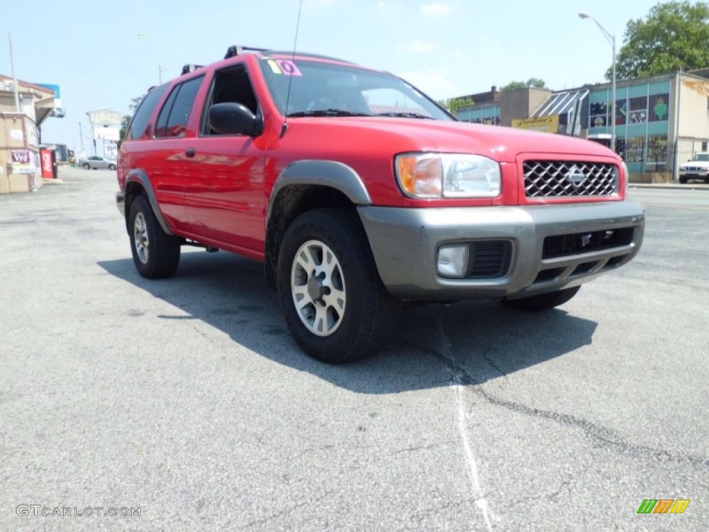 2001 Pathfinder SE 4x4 - Crimson Blaze Red / Charcoal photo #8