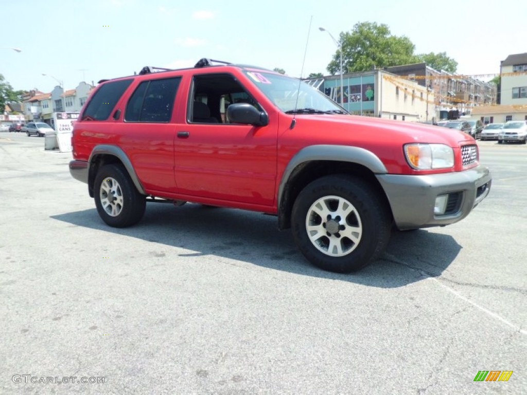 2001 Pathfinder SE 4x4 - Crimson Blaze Red / Charcoal photo #9