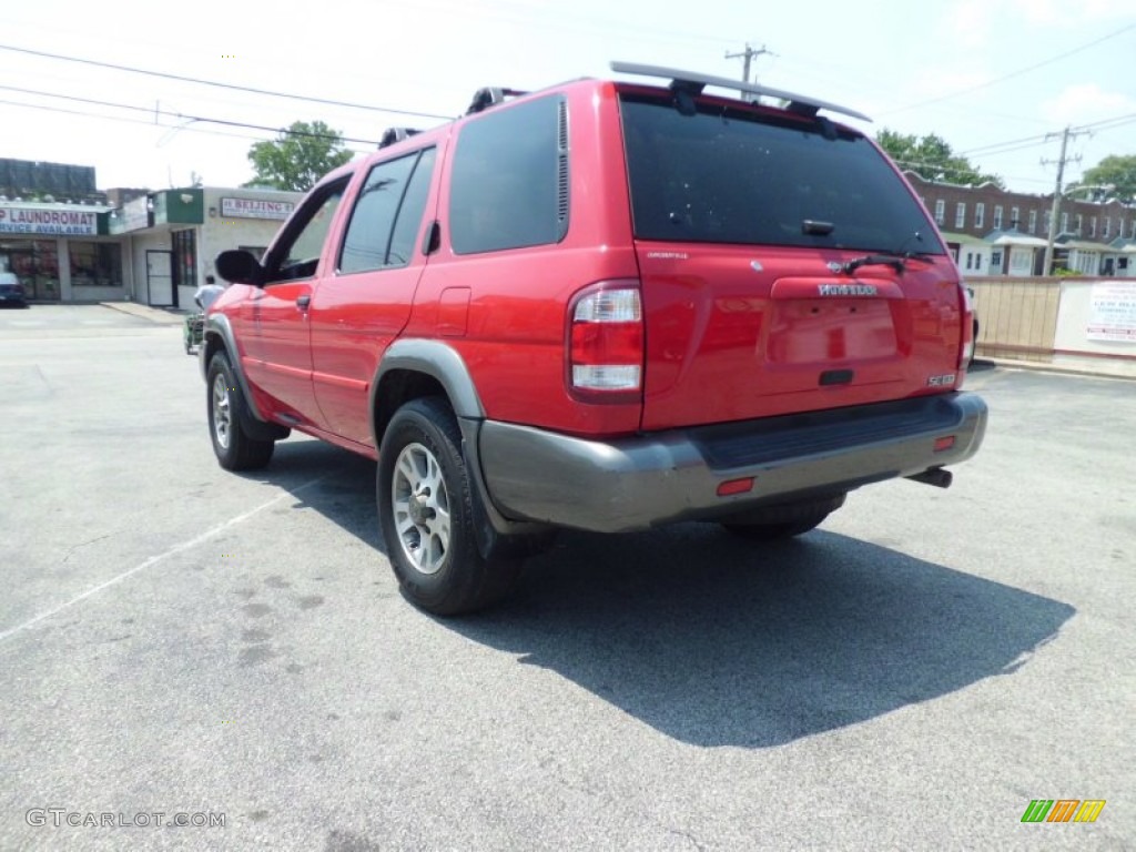 2001 Pathfinder SE 4x4 - Crimson Blaze Red / Charcoal photo #16
