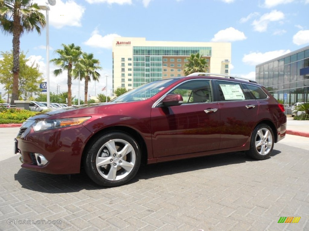 2012 TSX Technology Sport Wagon - Basque Red Pearl / Taupe photo #3