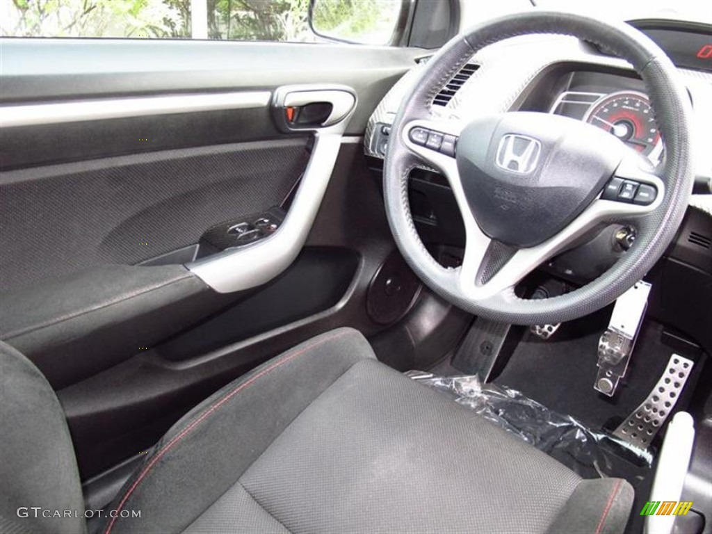 2010 Honda Civic Si Coupe Black Steering Wheel Photo #66988726
