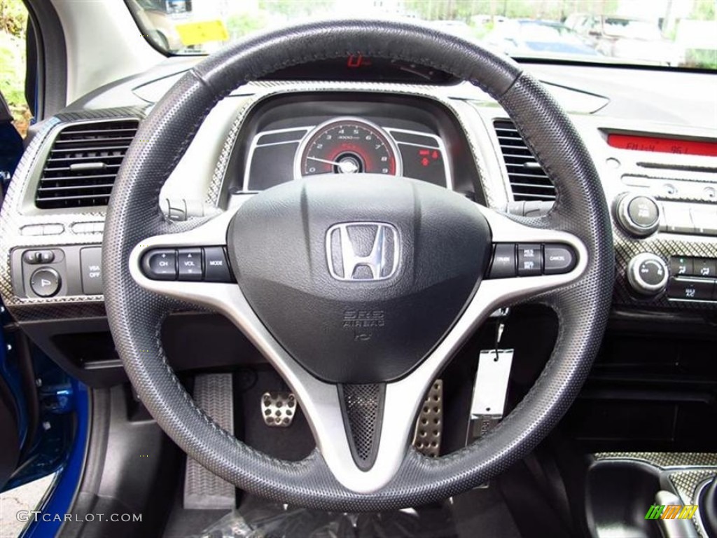 2010 Honda Civic Si Coupe Black Steering Wheel Photo #66988783