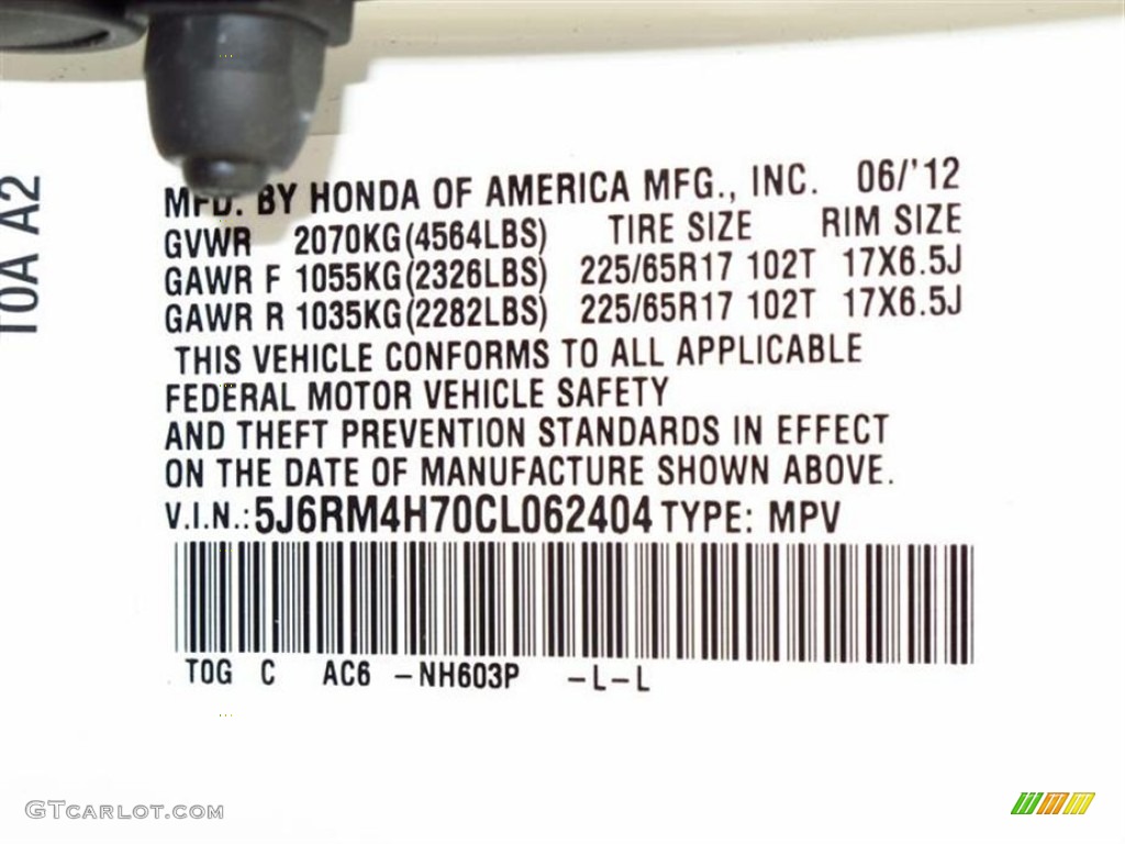 2012 CR-V EX-L 4WD - White Diamond Pearl / Beige photo #10