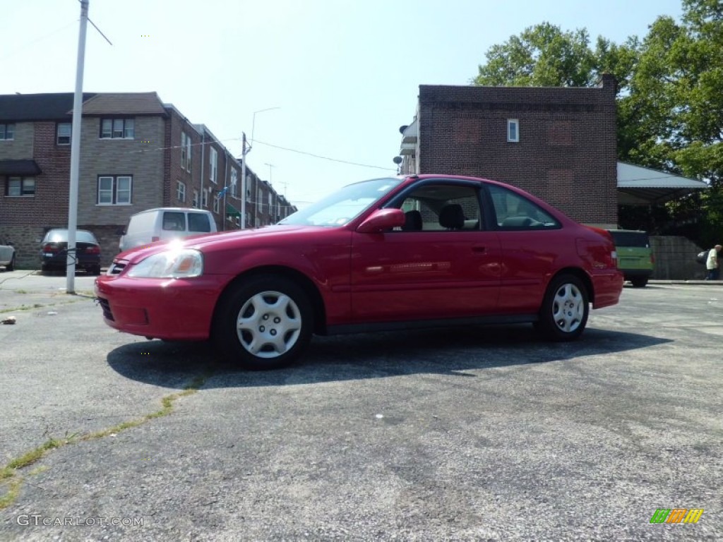 2000 Civic EX Coupe - Milano Red / Dark Gray photo #2