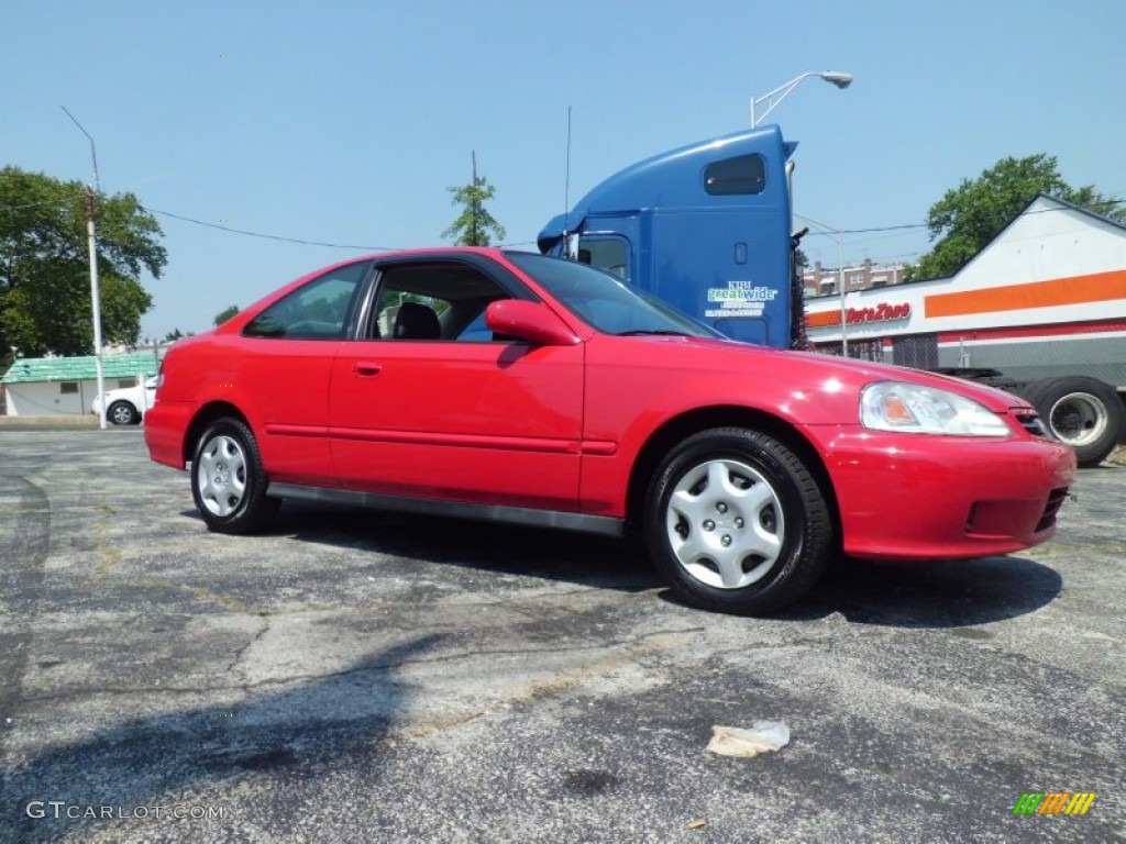 2000 Civic EX Coupe - Milano Red / Dark Gray photo #8