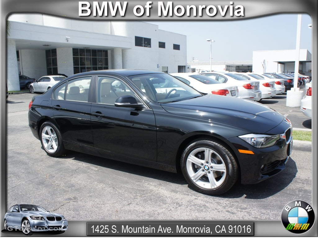 2012 3 Series 328i Sedan - Jet Black / Venetian Beige photo #1