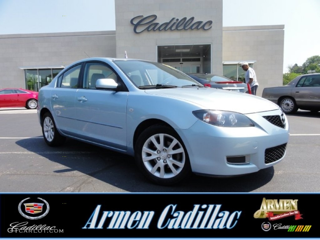 2007 MAZDA3 i Sport Sedan - Ice Blue Metallic / Beige photo #1
