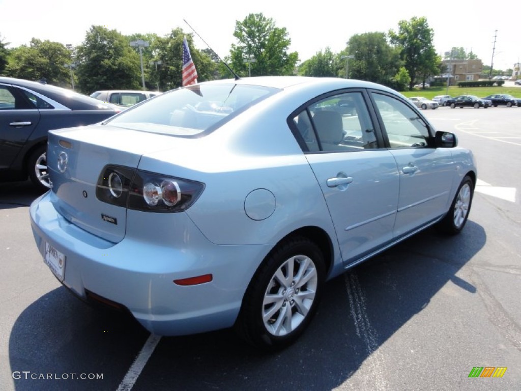 2007 MAZDA3 i Sport Sedan - Ice Blue Metallic / Beige photo #9