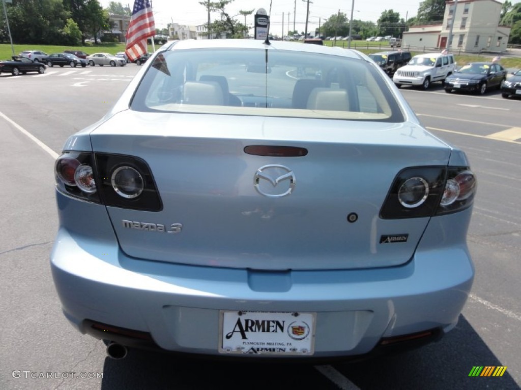 2007 MAZDA3 i Sport Sedan - Ice Blue Metallic / Beige photo #10