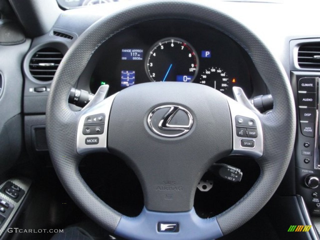 2011 Lexus IS F Alpine/Black Steering Wheel Photo #66998062