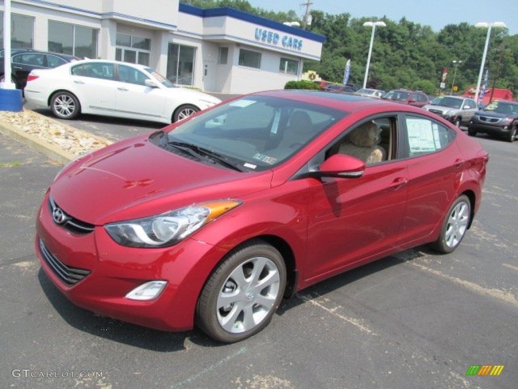 2013 Elantra Limited - Red Allure / Beige photo #3