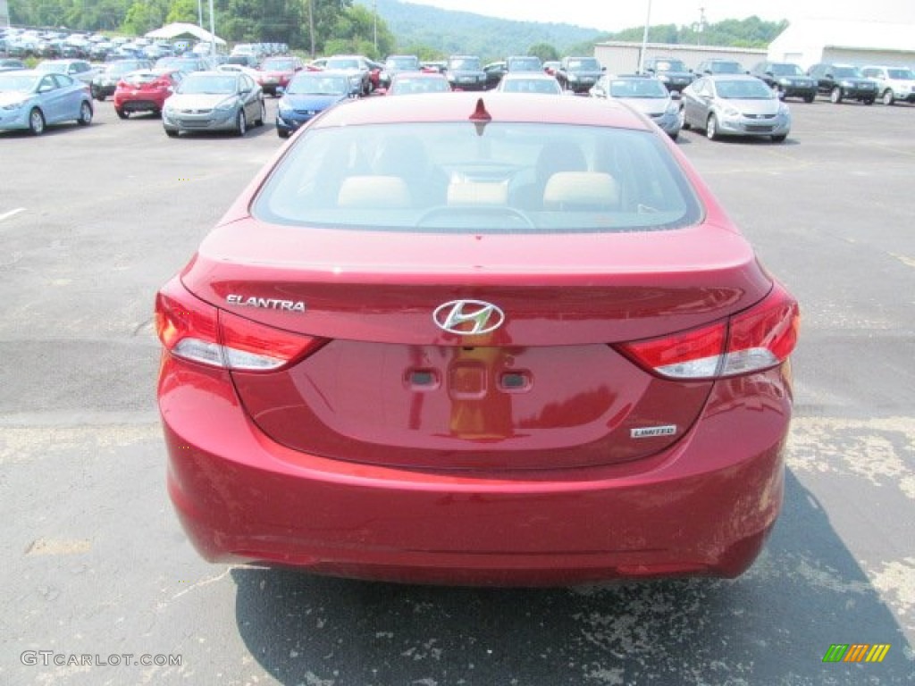 2013 Elantra Limited - Red Allure / Beige photo #4