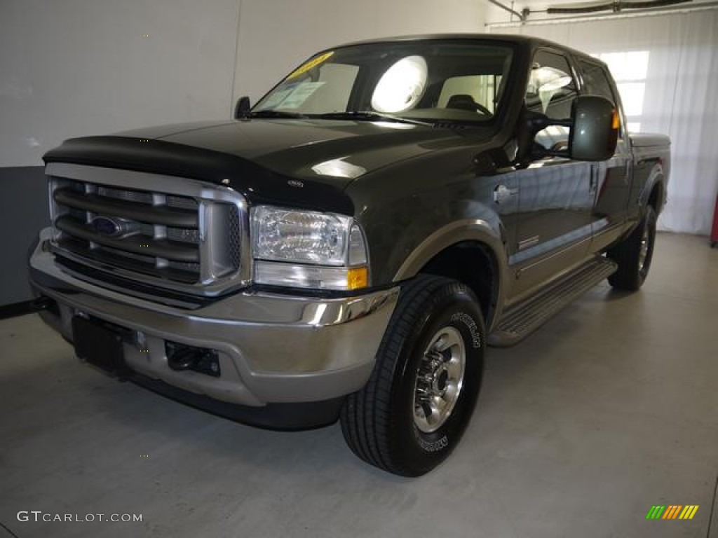 2004 F250 Super Duty King Ranch Crew Cab 4x4 - Estate Green Metallic / Castano Leather photo #17