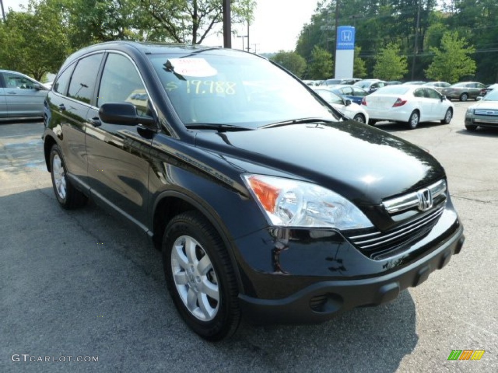 2009 CR-V EX 4WD - Crystal Black Pearl / Ivory photo #7