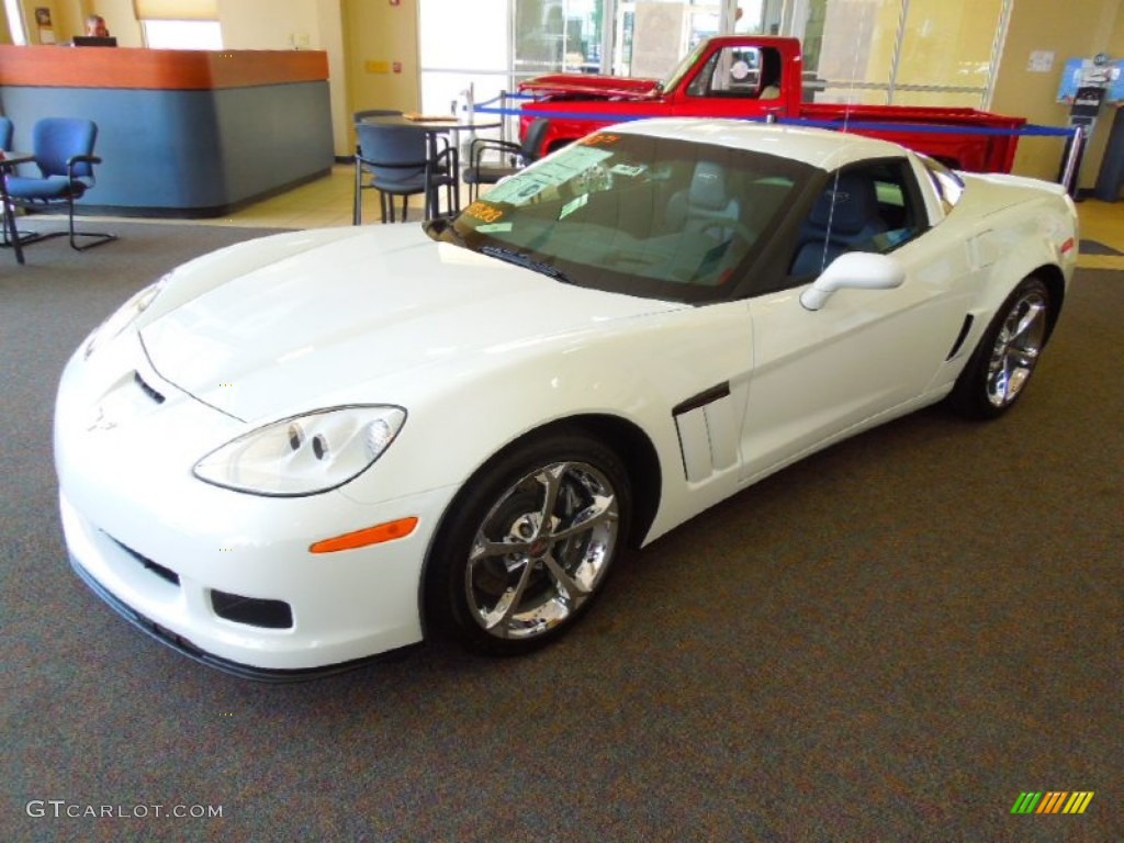 2013 Corvette Grand Sport Coupe - Arctic White / Diamond Blue/60th Anniversary Design Package photo #1