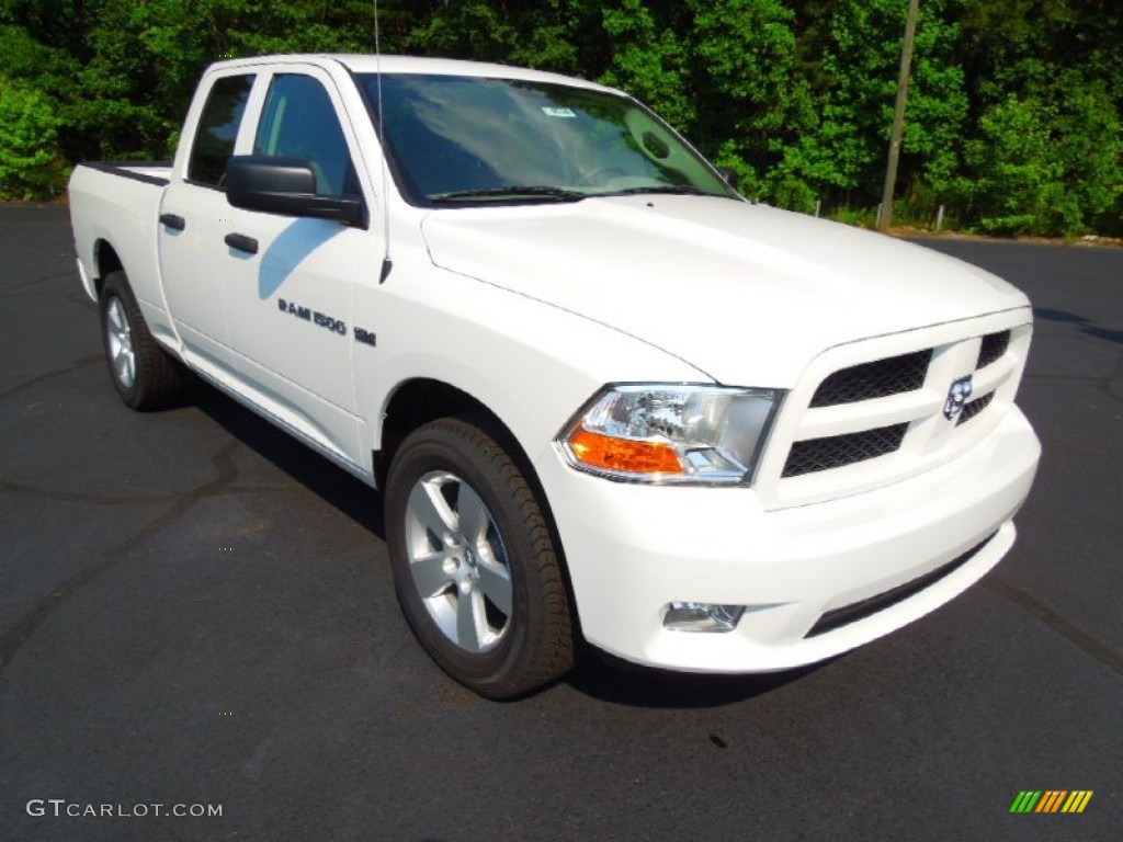 2012 Ram 1500 Express Quad Cab 4x4 - Bright White / Dark Slate Gray/Medium Graystone photo #1
