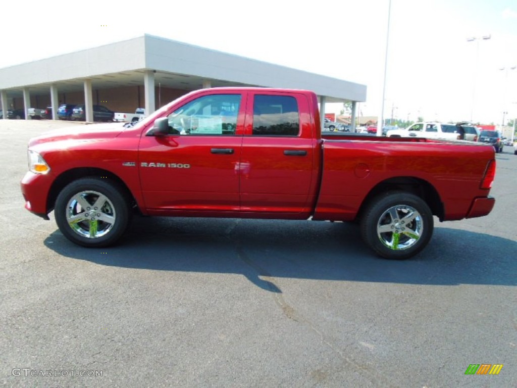 2012 Ram 1500 Express Quad Cab 4x4 - Deep Cherry Red Crystal Pearl / Dark Slate Gray/Medium Graystone photo #3