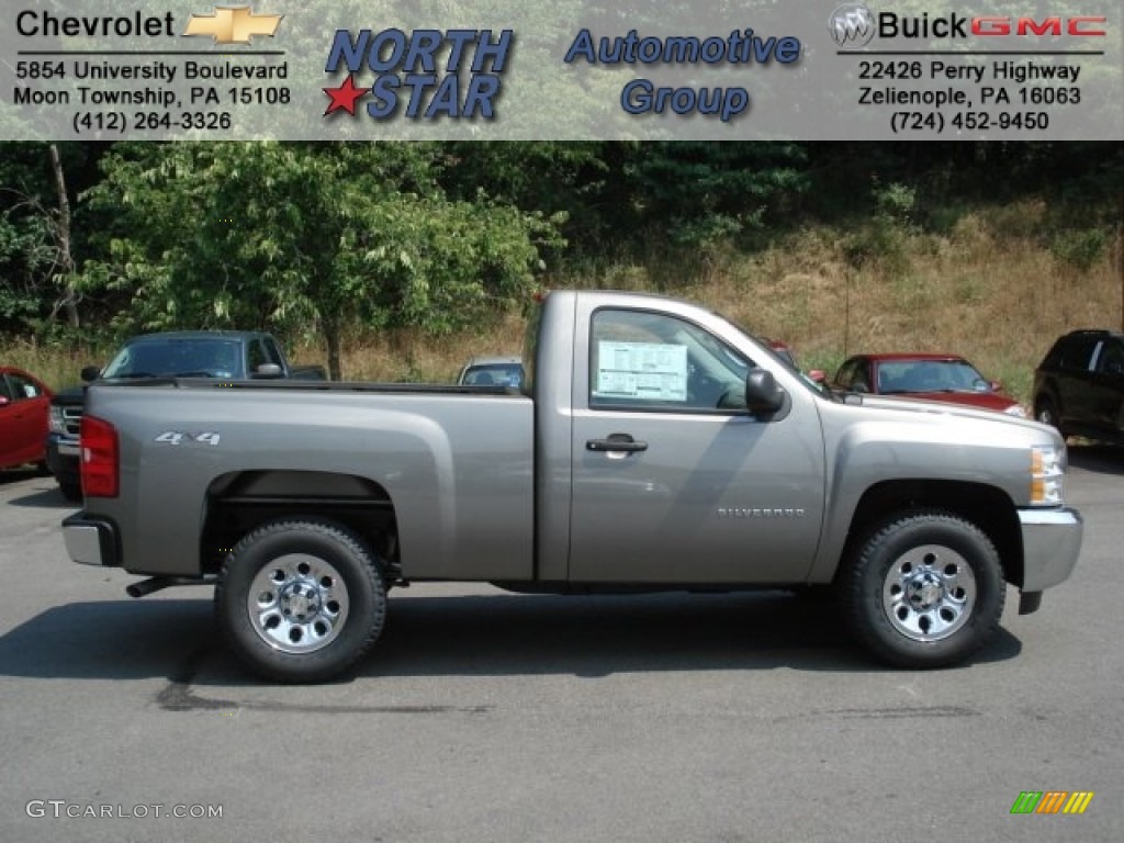 2012 Silverado 1500 LS Regular Cab 4x4 - Graystone Metallic / Dark Titanium photo #1