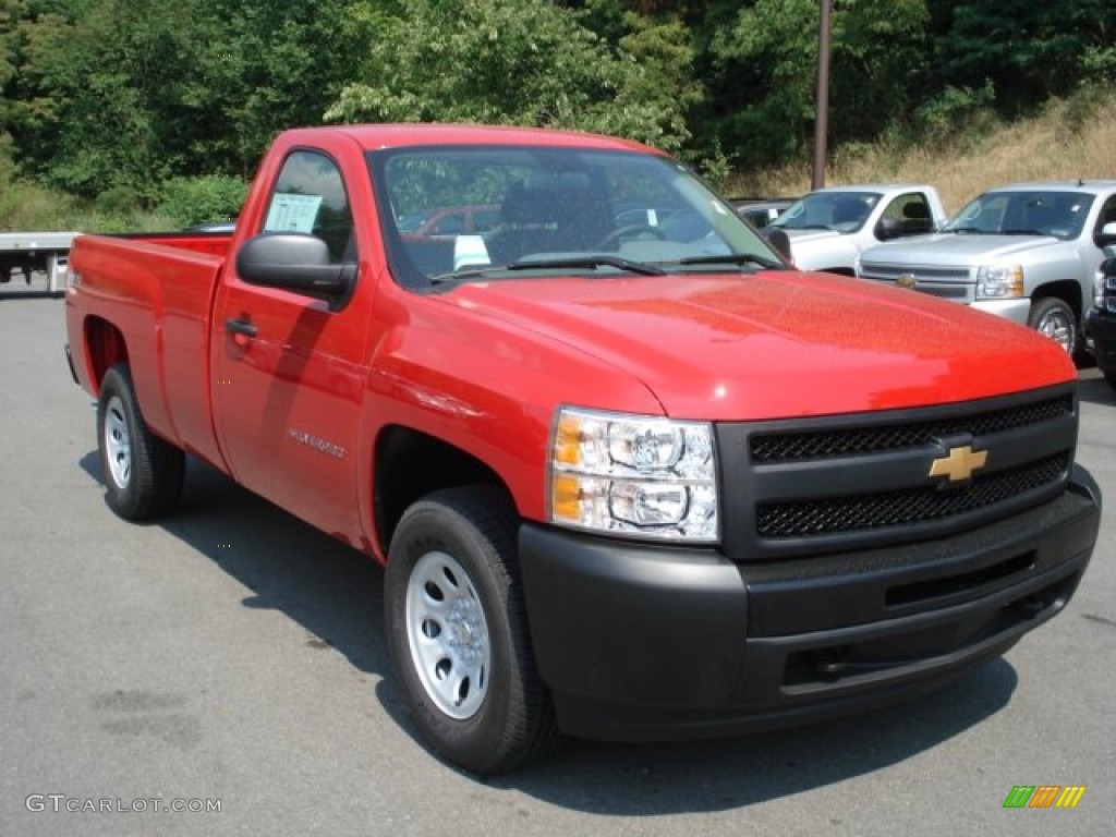 2012 Silverado 1500 Work Truck Regular Cab 4x4 - Victory Red / Dark Titanium photo #2