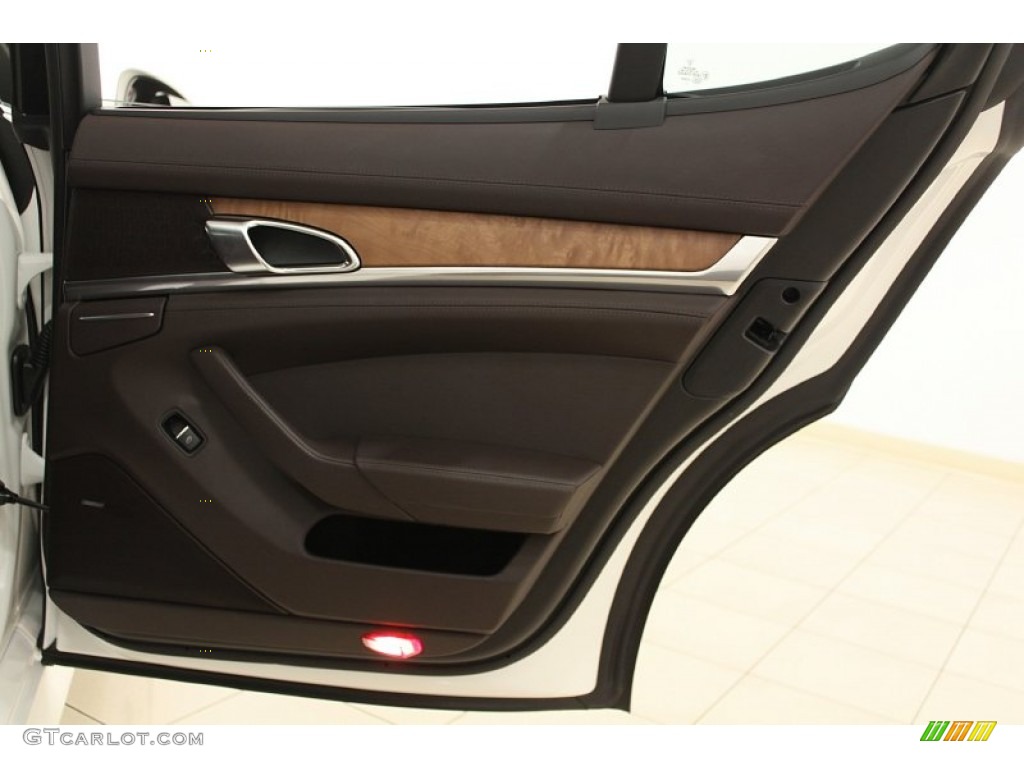 2012 Porsche Panamera 4 Espresso Door Panel Photo #67008601