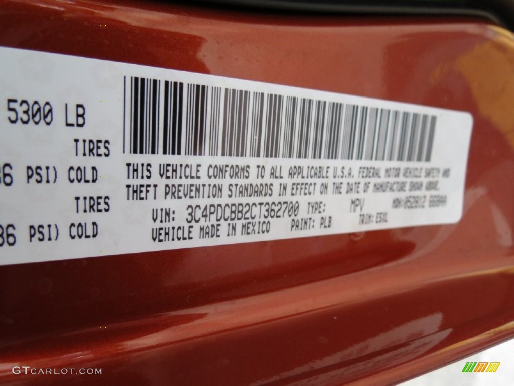 2012 Journey Color Code PLB for Copper Pearl Photo #67009186
