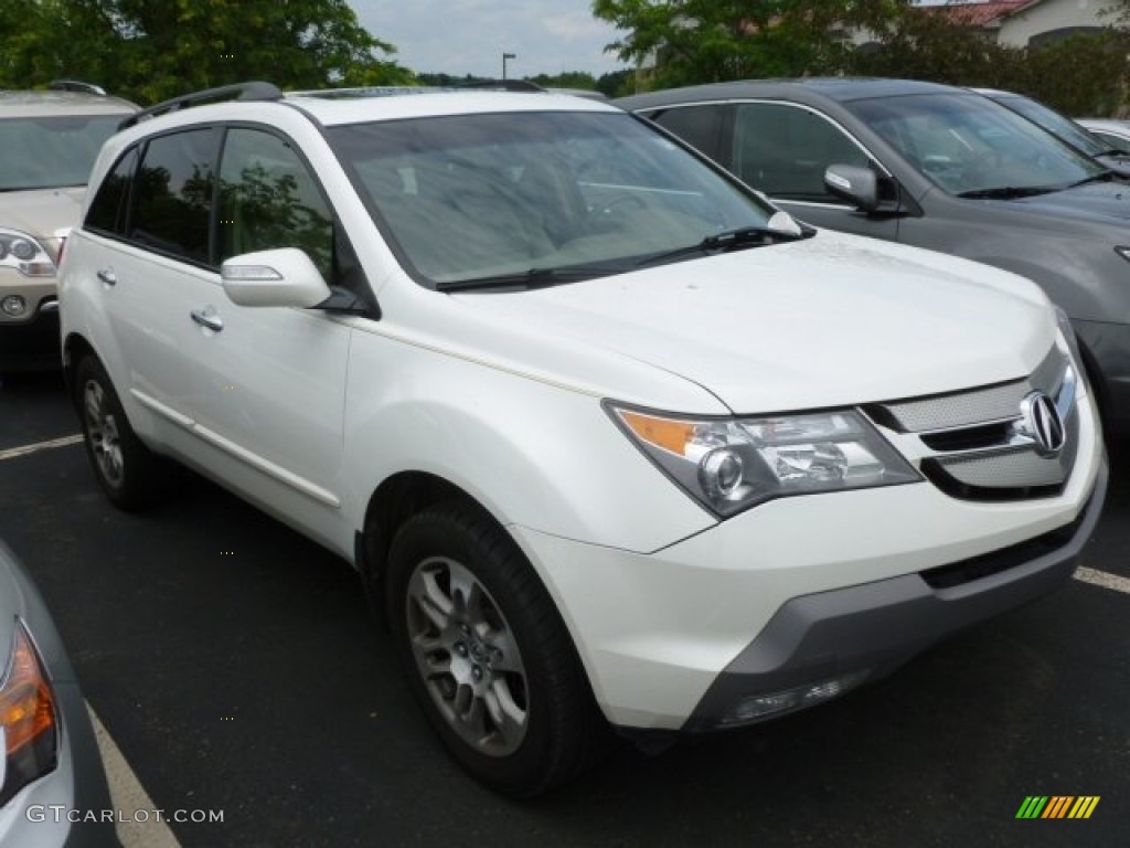 2008 MDX  - Aspen White Pearl / Taupe photo #1