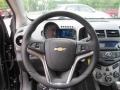 2012 Chevrolet Sonic Jet Black/Brick Interior Steering Wheel Photo