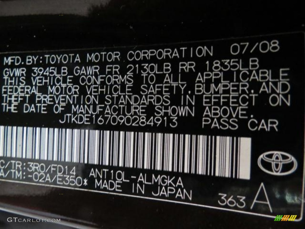 2009 tC Color Code 3R0 for Sizzling Crimson Mica Photo #67015269