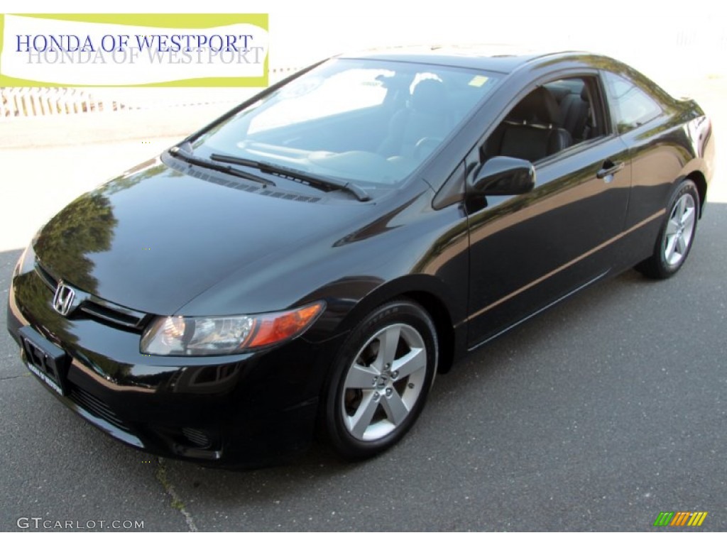 2008 Civic EX-L Coupe - Nighthawk Black Pearl / Black photo #1