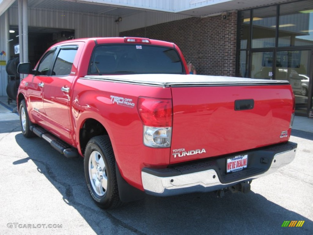 2008 Tundra Limited CrewMax 4x4 - Radiant Red / Graphite Gray photo #8