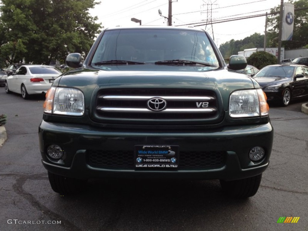 2002 Sequoia Limited 4WD - Imperial Jade Green Mica / Charcoal photo #2