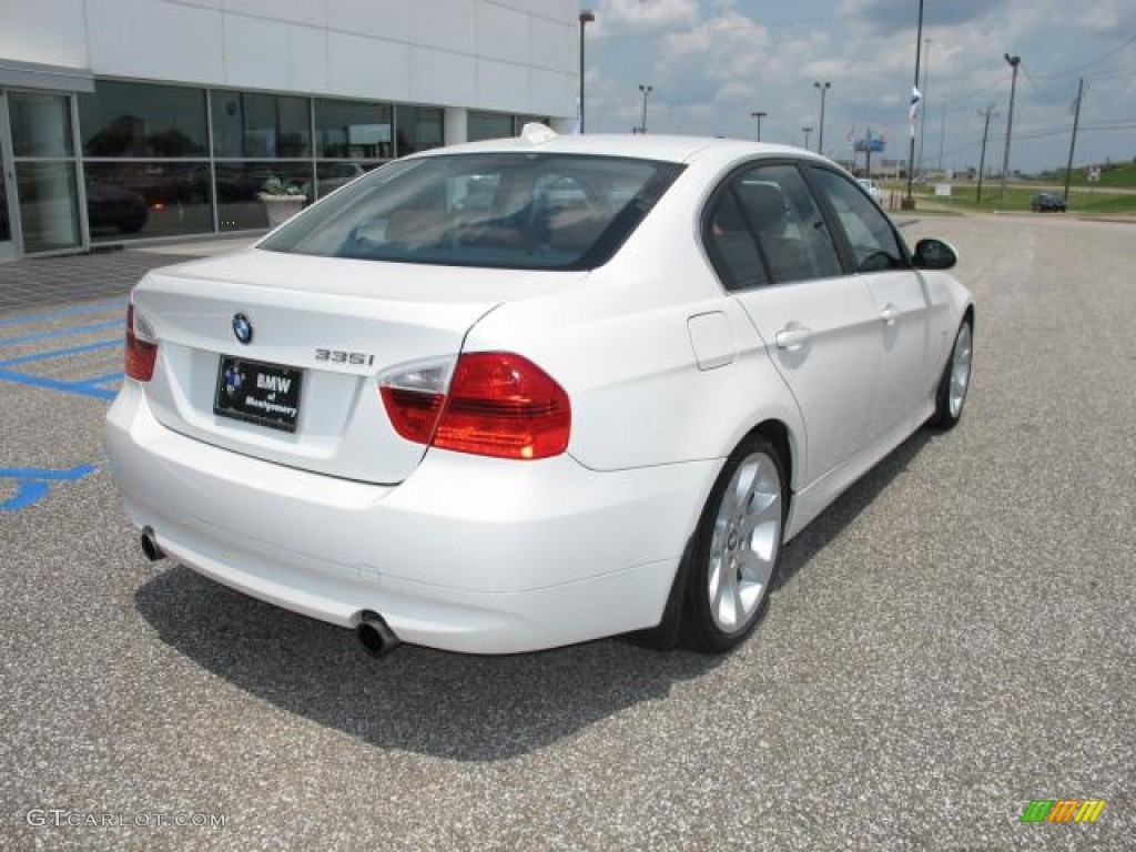 2008 3 Series 335i Sedan - Alpine White / Saddle Brown/Black photo #4