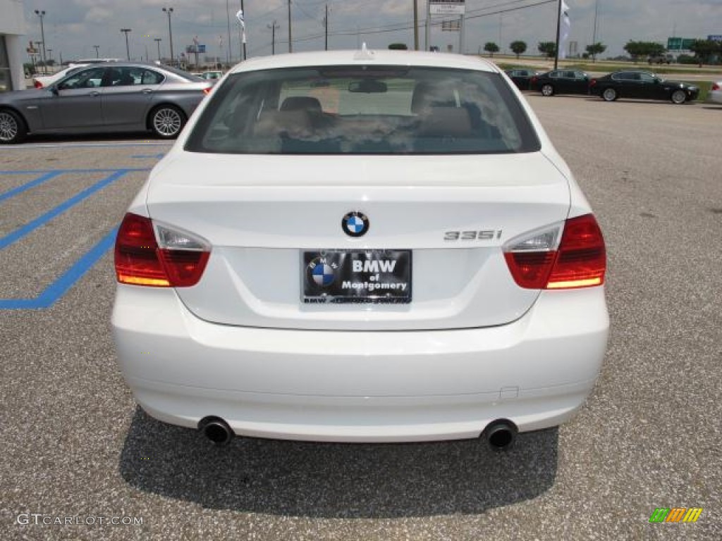 2008 3 Series 335i Sedan - Alpine White / Saddle Brown/Black photo #5