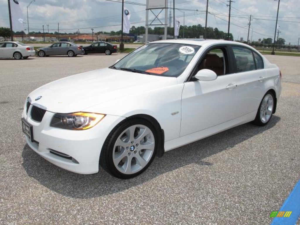 2008 3 Series 335i Sedan - Alpine White / Saddle Brown/Black photo #8