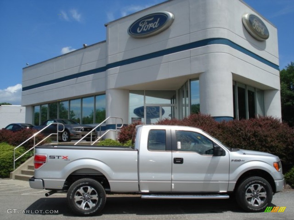 2012 F150 STX SuperCab 4x4 - Ingot Silver Metallic / Steel Gray photo #1