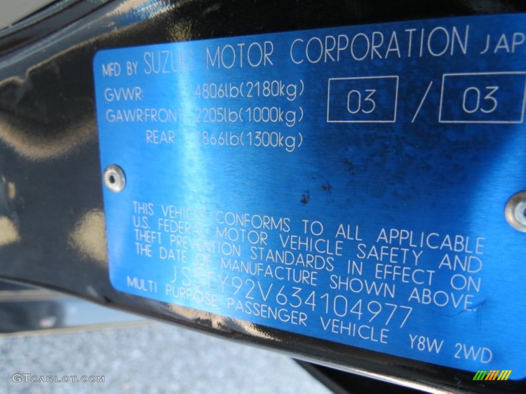 2003 XL7 Touring - Black Onyx / Gray photo #24