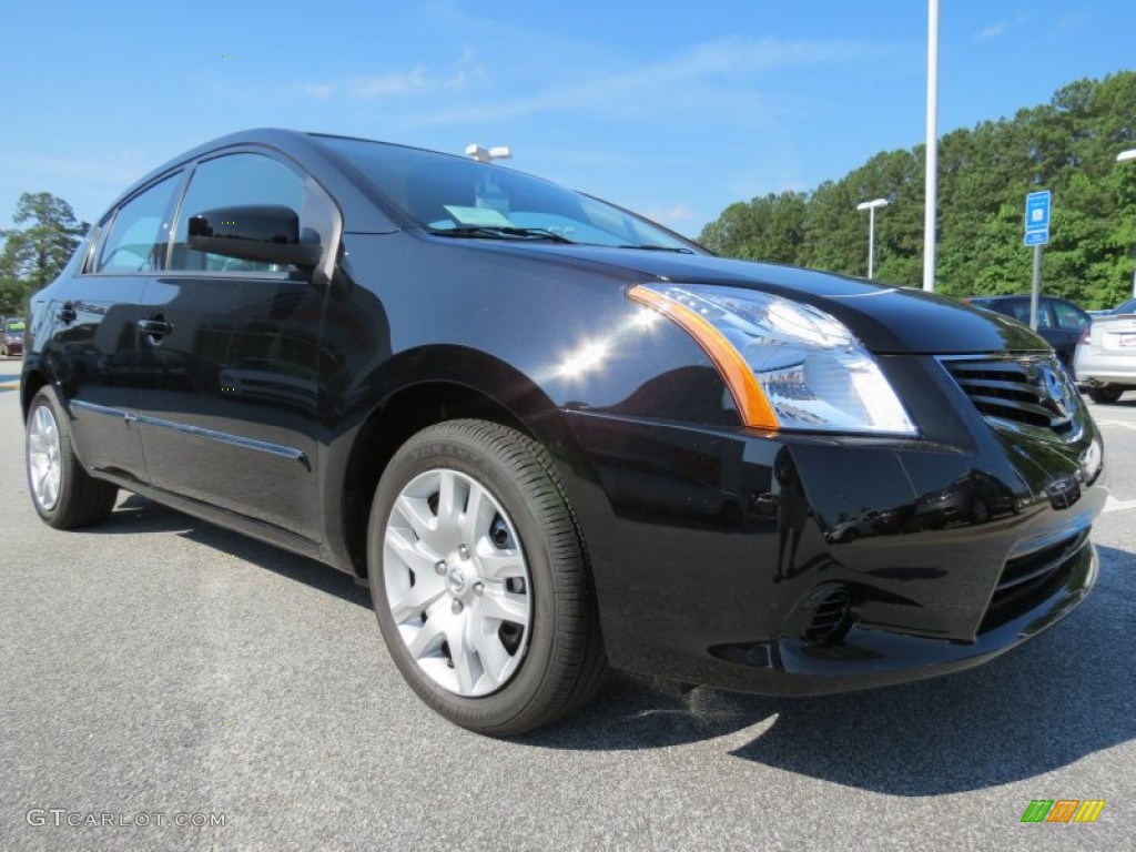 2012 Sentra 2.0 S - Super Black / Charcoal photo #7