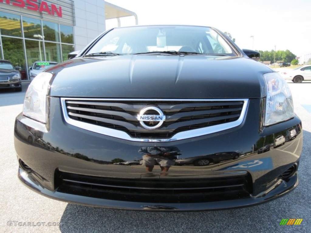 2012 Sentra 2.0 S - Super Black / Charcoal photo #8