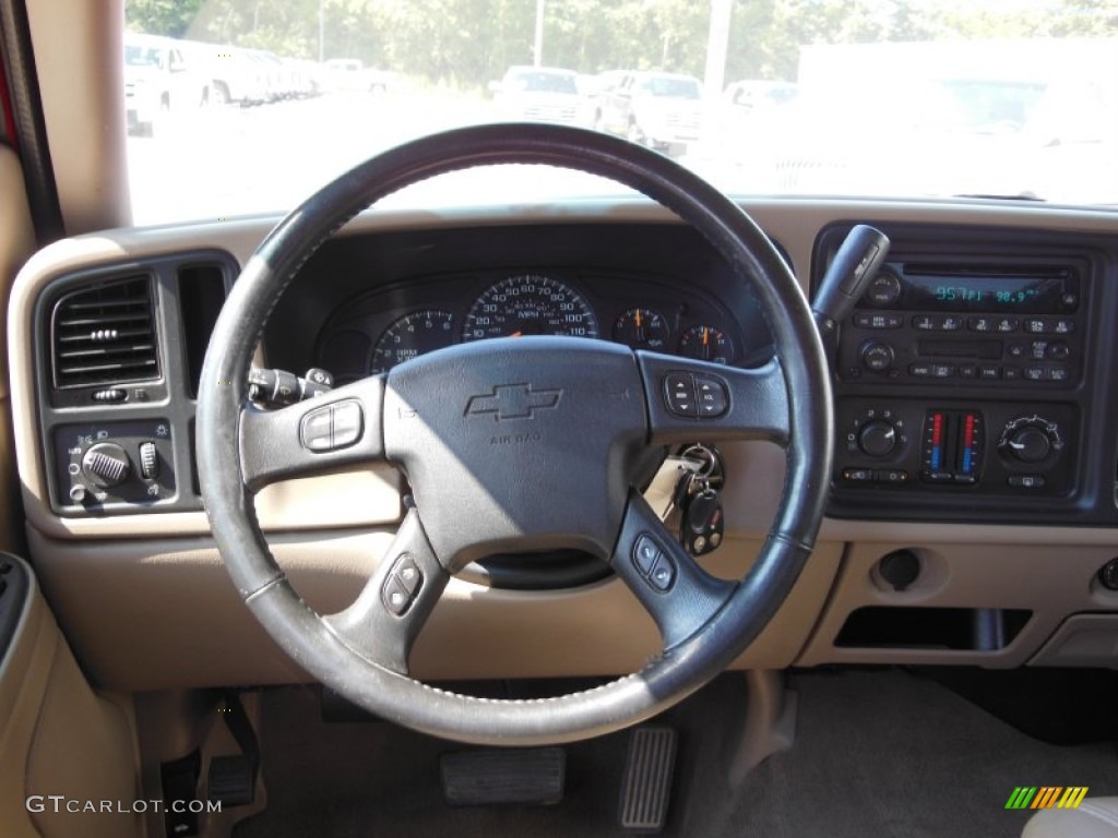 2005 Silverado 1500 LS Crew Cab - Victory Red / Tan photo #7