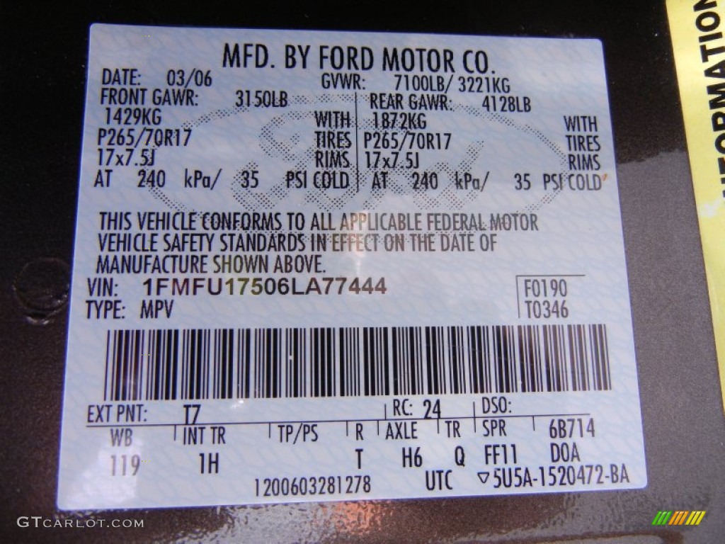 2006 Expedition Eddie Bauer - Dark Stone Metallic / Medium Parchment photo #57