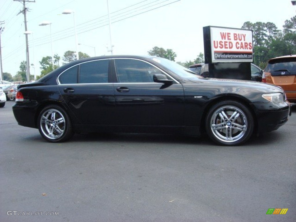 2002 7 Series 745i Sedan - Black Sapphire Metallic / Beige III photo #2