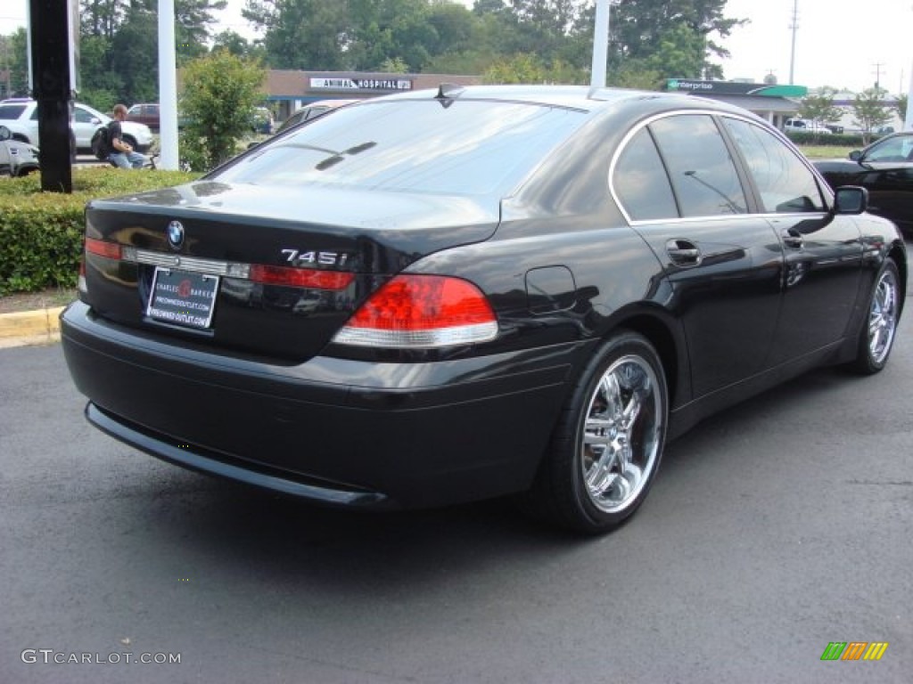 2002 7 Series 745i Sedan - Black Sapphire Metallic / Beige III photo #3